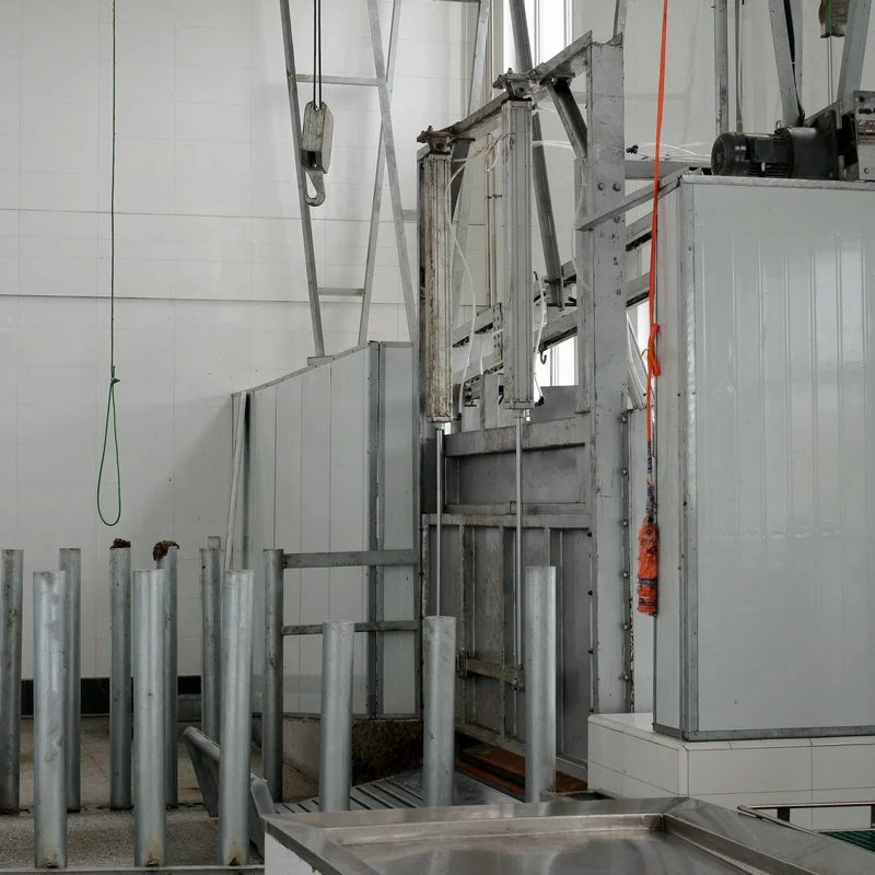 Pneumatic cattle killing box for cattle slaughtering line at modern Abattoir factory