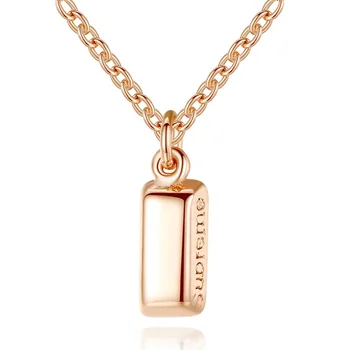 CZCITY Charm Jewelry Necklace Jewellery Wholesale Minimalist Link Chain Sterling Silver 925 Golden Gold Bullion Bar