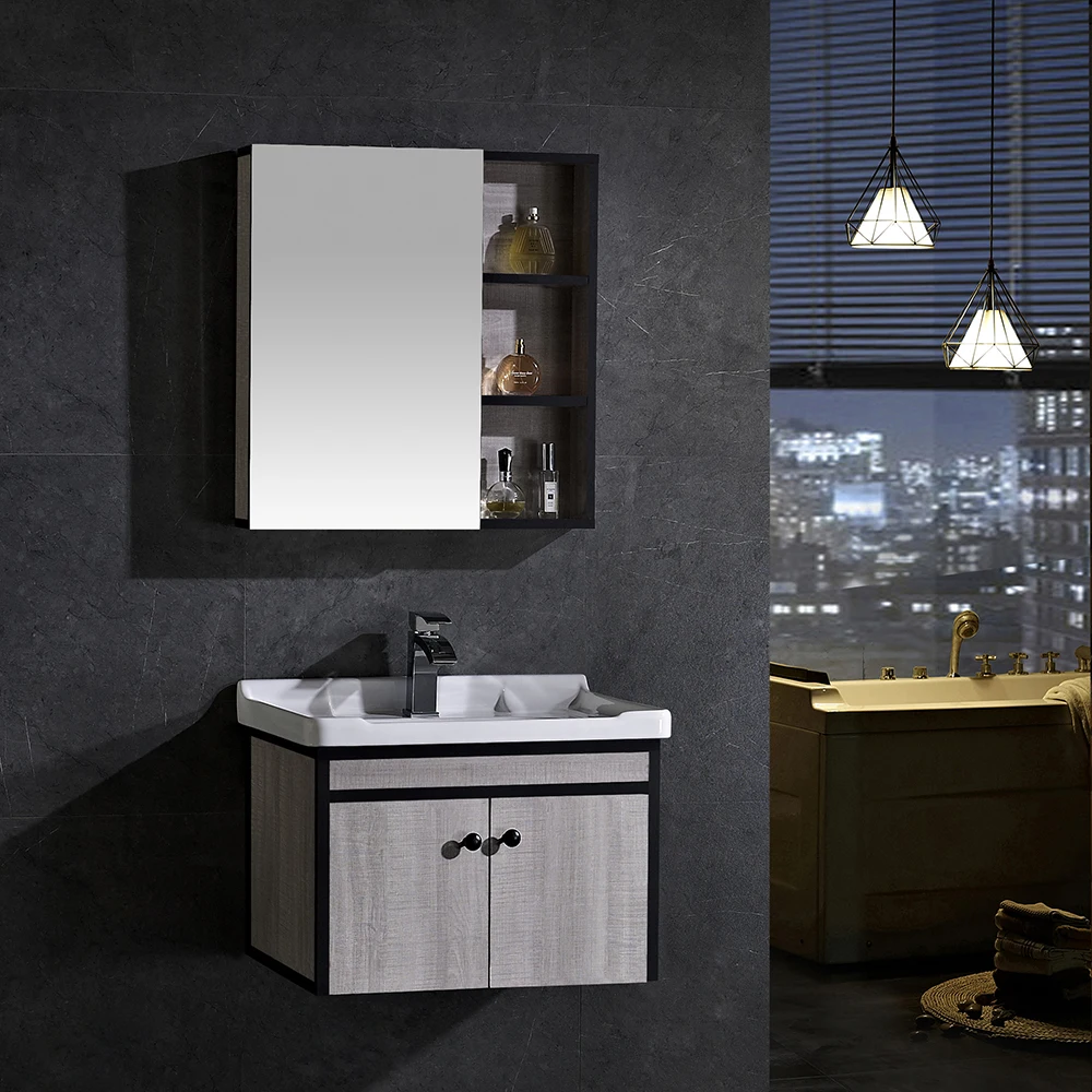 Chaozhou Supplier Modern Design Aluminum Bathroom Vanity Plywood Cabinet With Ceramic Sink Wall Mount Cabinet Hotel Furniture Buy Bathroom Vanity Cabinet