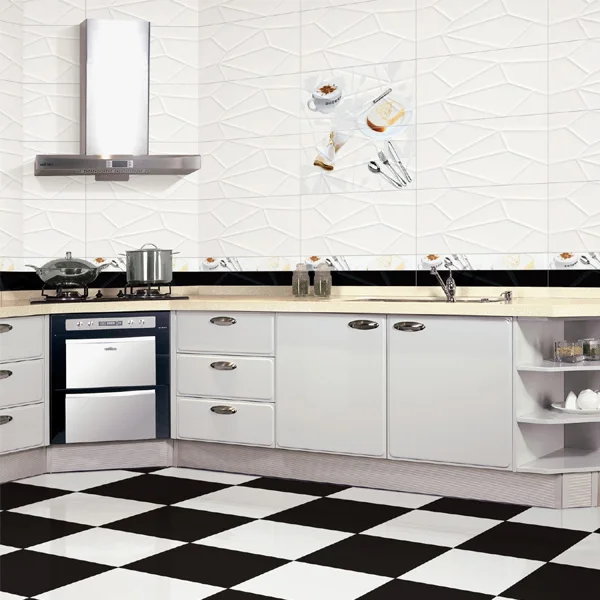 Black/White Ceramic Floor Tile 300x600mm product sample