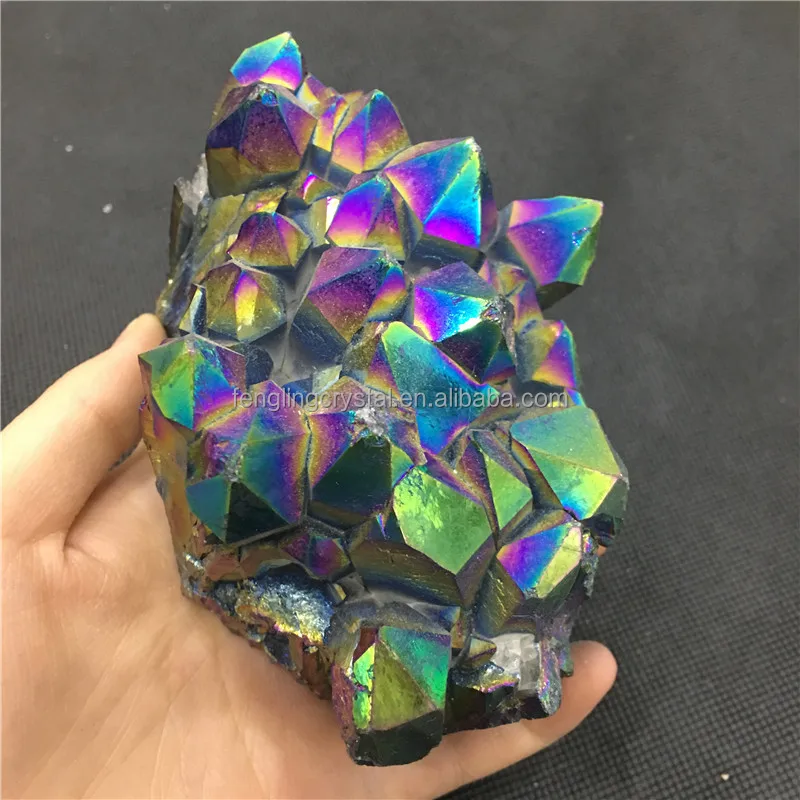 Details about   1PCS Natural Quartz Crystal Rainbow Titanium Cluster Mineral Specimen Healing