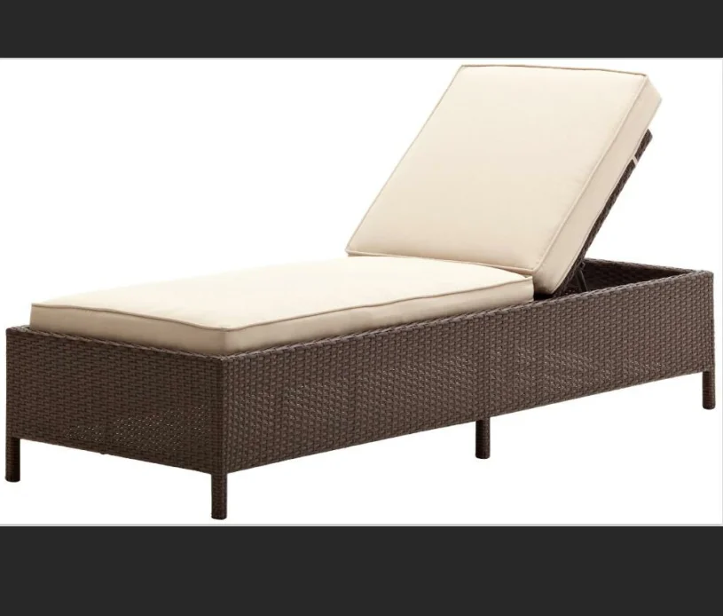 dark brown rattan sun lounger