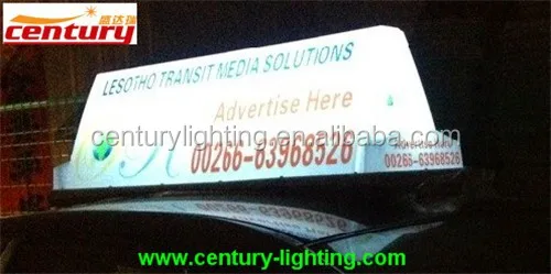 Светодиодная реклама такси с сертификатом CE с 12 В входной вольт из прочного пластика