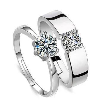 Wholesale Rings Jewelry Women Engagement Wedding Couple Resizable Ring