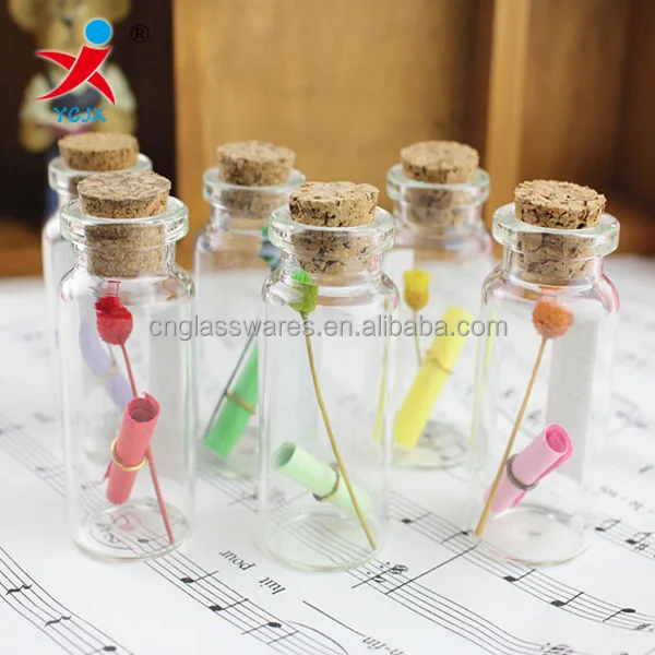 5pcs 5/10/14/20ml Mini Clear Glass Drifting Bottles With Cork