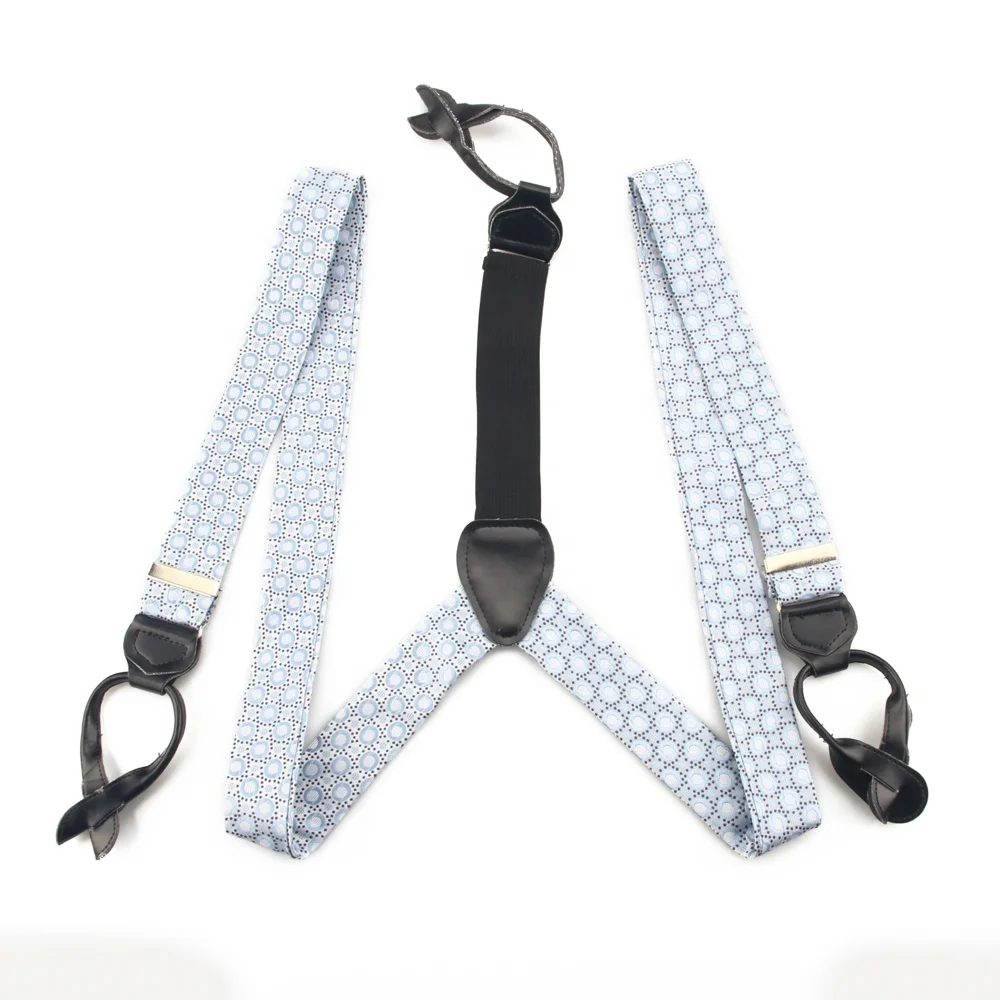 PU Leather Suspender with Metal Adjuster Belt Buckle|