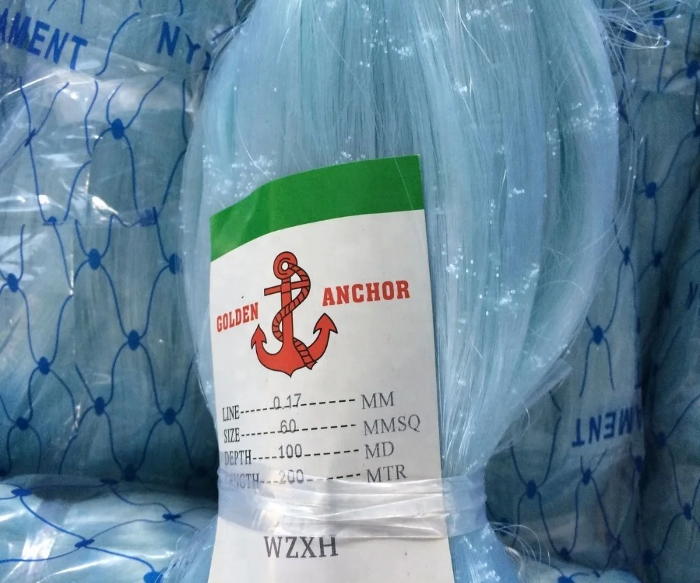 High Quality Fishing Nets Price Golden Anchor Nylon Monofilament Fish Net  for Sale WZXH