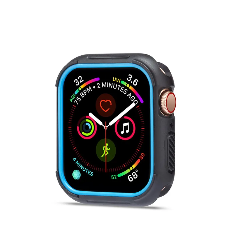 Pulseira Silicone Sport Com Capa Preta Para Relógio Apple Watch 42mm nas  americanas
