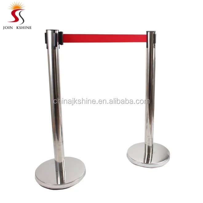JK High Quality Passenger Line Crowd Control Retractable Belt Barrier/Interior Cordoning Off Ribbon Queue Barrier for Airport