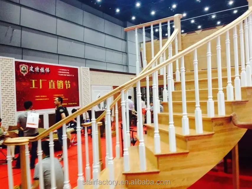 Европейская мода кривой лестницы твердой древесины винтовая лестница TS-130