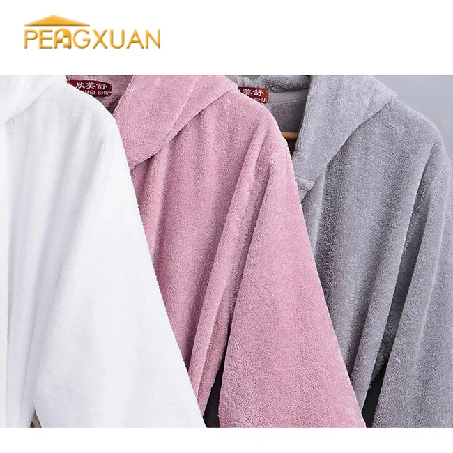 Spa 100 Cotton Towel Bathrobe Customised Comfortable Warm Hooded Terry Cloth Robes Custom Robe