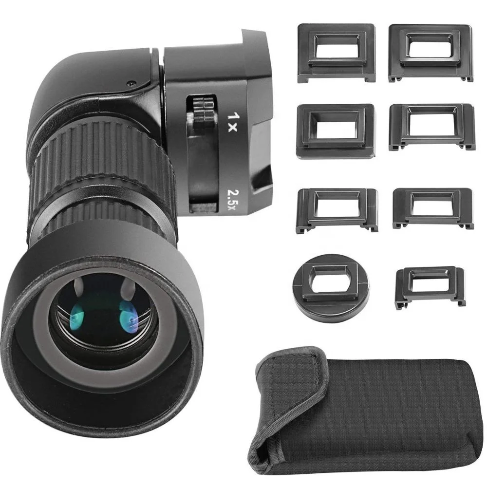 Nikon Polaroid 1X-2.5X Right Angle Viewfinder for Canon EOS Sony Panasonic Olympus & Pentax Digital SLR Cameras 