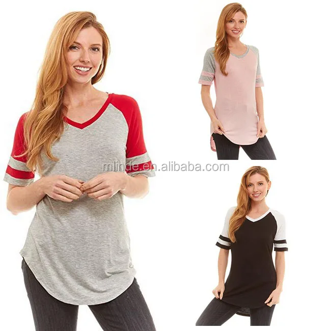 Vetements De Sport Pour Femmes Chemise De Baseball Americaine A Col En V Tunique Avec Manches En Jersey De Football Raglan Buy Football Sleeve Raglan Football Jersey Football Baseball Shirt Product On Alibaba Com