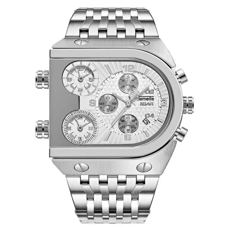 Oulm Gold Luxury Men's Quartz Watch Stainless Steel Strap Calendar  Wristwatch | eBay