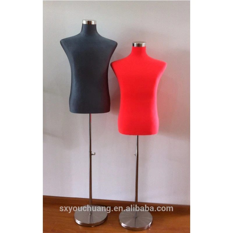 La Mitad Del Cuerpo Sastre Maniquí Hombre Tonto Cubierto Con Tela