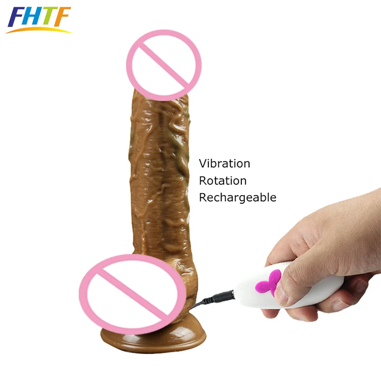 Realistic Dildo Anal Plug Vibrating Rotation 12 Frequencies Adult Fetish Gay Masturbation Toys Sex Stimulation Tools