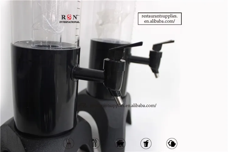 Bar Restaurant Led Lighted Plastic Draft Beverage Juice Beer Tower Machine Barware 5L Liter Cooler Beer Dispenser With Ice Tube
