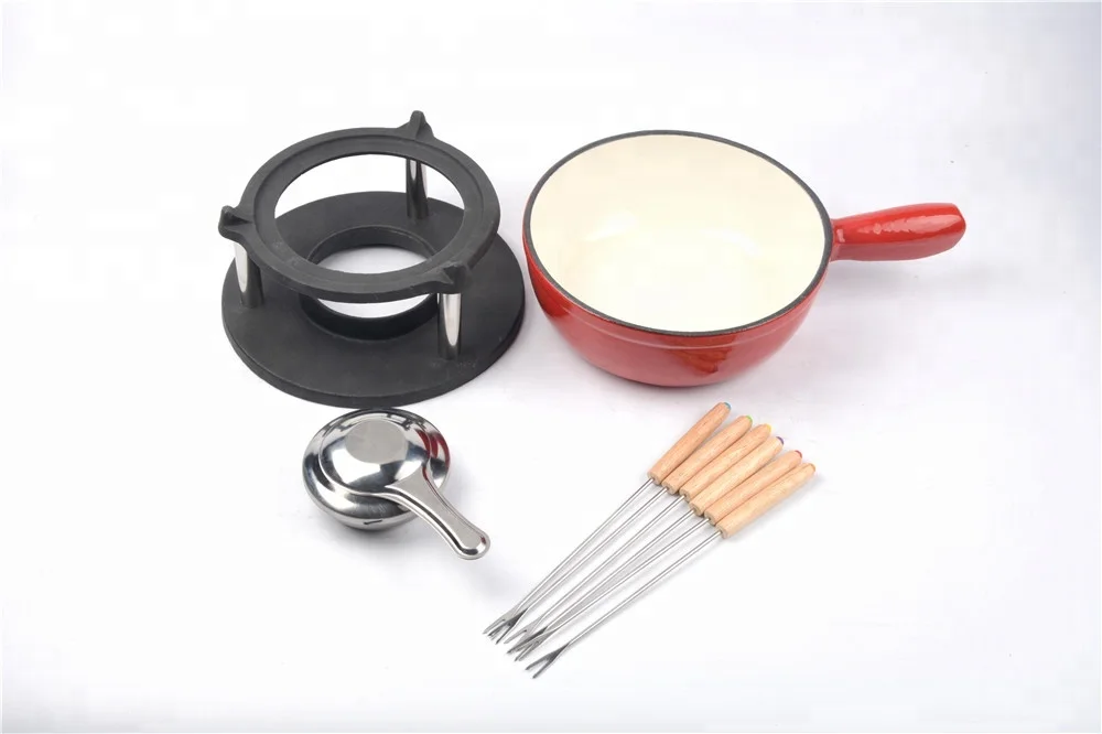 Кастрюля для фондю чугунный набор инструментов сыра диаметр 21 см 8000 шт./месяц металлическое покрытие с эмалированным покрытием непрерывная работа в наличии 500 шт.
