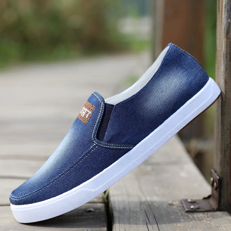 
Сделанная на заказ Оптовая Продажа модная холщовая теннисная прогулочная обувь на плоской подошве Повседневная джинсовая обувь для мужчин 