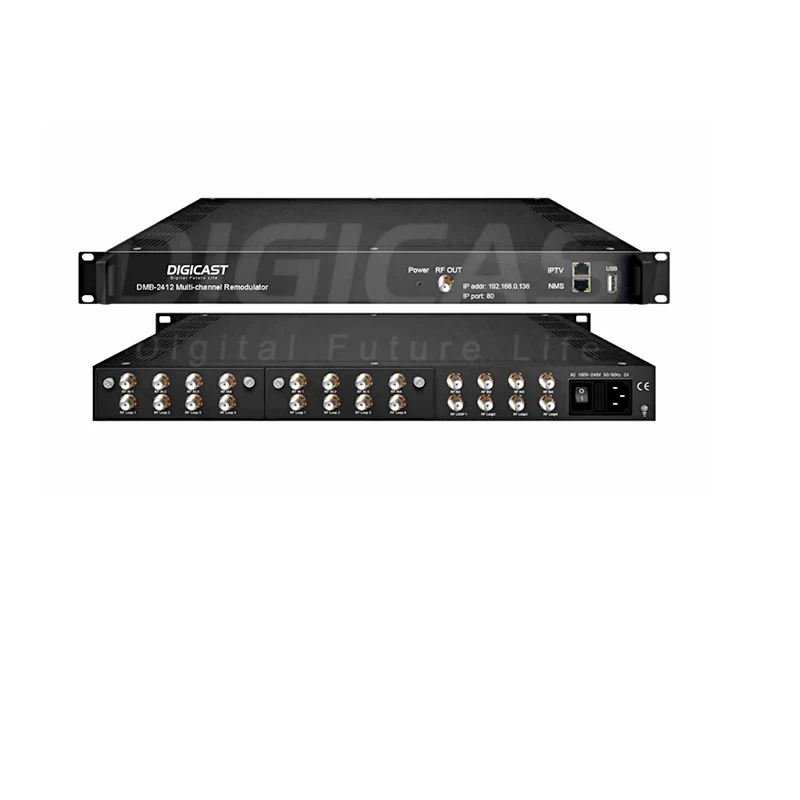 DIGITAL RF Satellite to QAM Converter 12 DVB S S2 to DVB C Modulator with 128 IP SPTS MPTS Input
