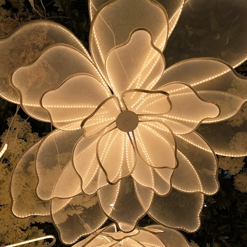 2019 New Design Dual Use LED Large Flowers Walkway Stand Ceiling Decoration Wedding Party Deco