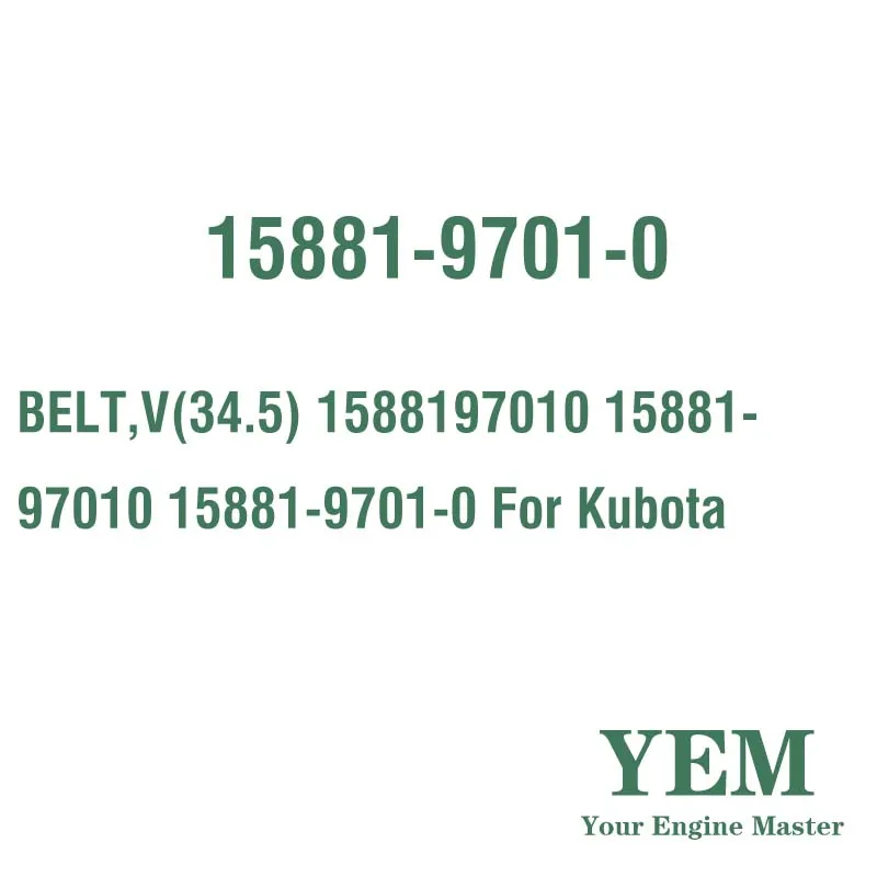 BELT V(34.5) 1588197010 15881-97010 15881-9701-0 for Kubota