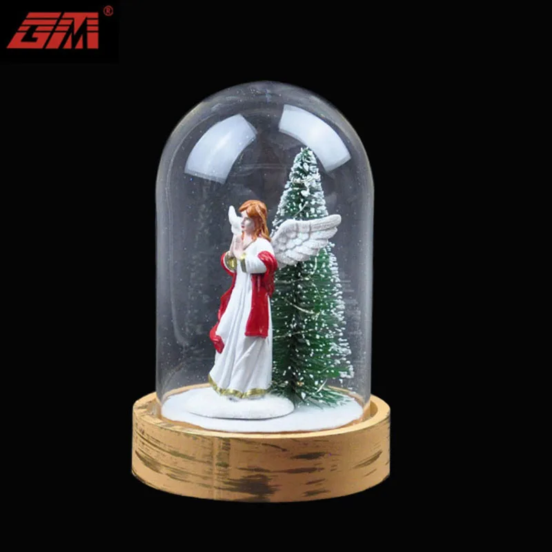 2022 factory direct sale new handmade christmas bell glass decoration with santa claus manufacture