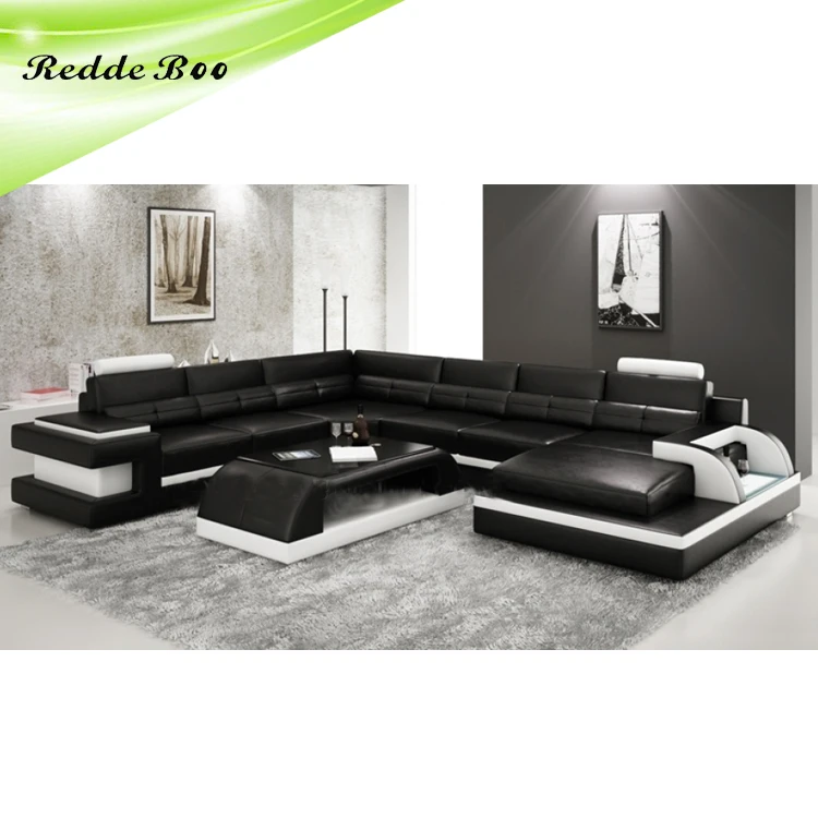 Modern Sectional the Leather Factory Sofa With LED|