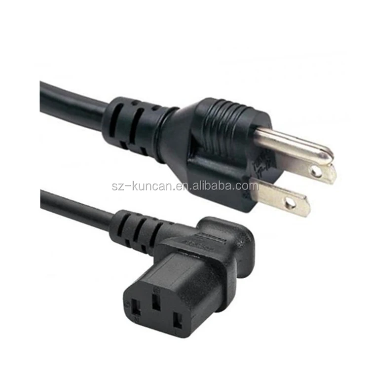 ac extension Cable PVC black us male to female Nema5-15P splitter y type power cord 21