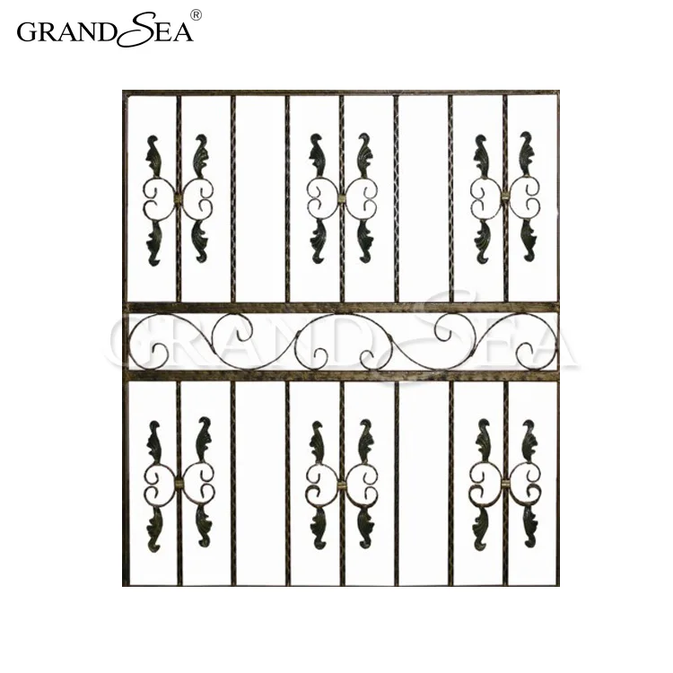 Modern Type Rust Proof Wrought Iron Window Grill Design