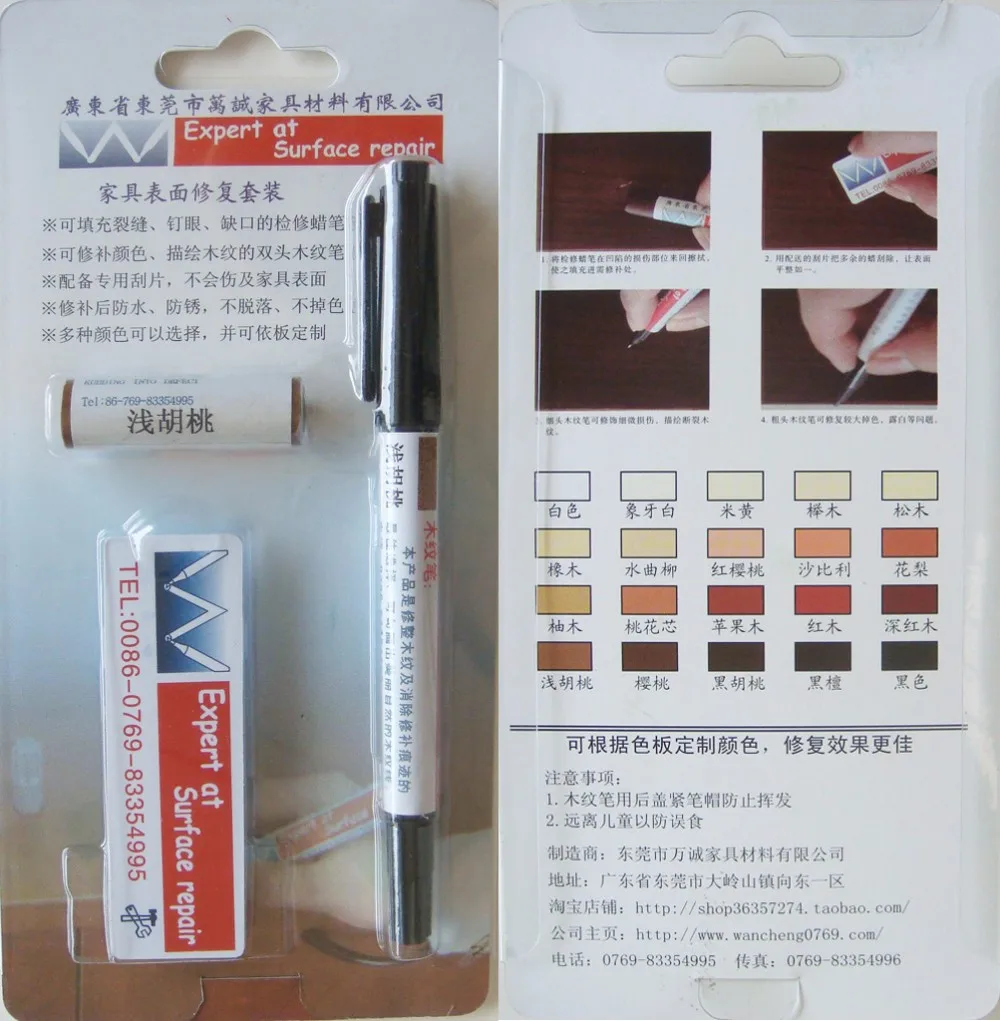 Wood Furniture Surface Repair Color Marker Pen And Wax Crayon Kit Buy