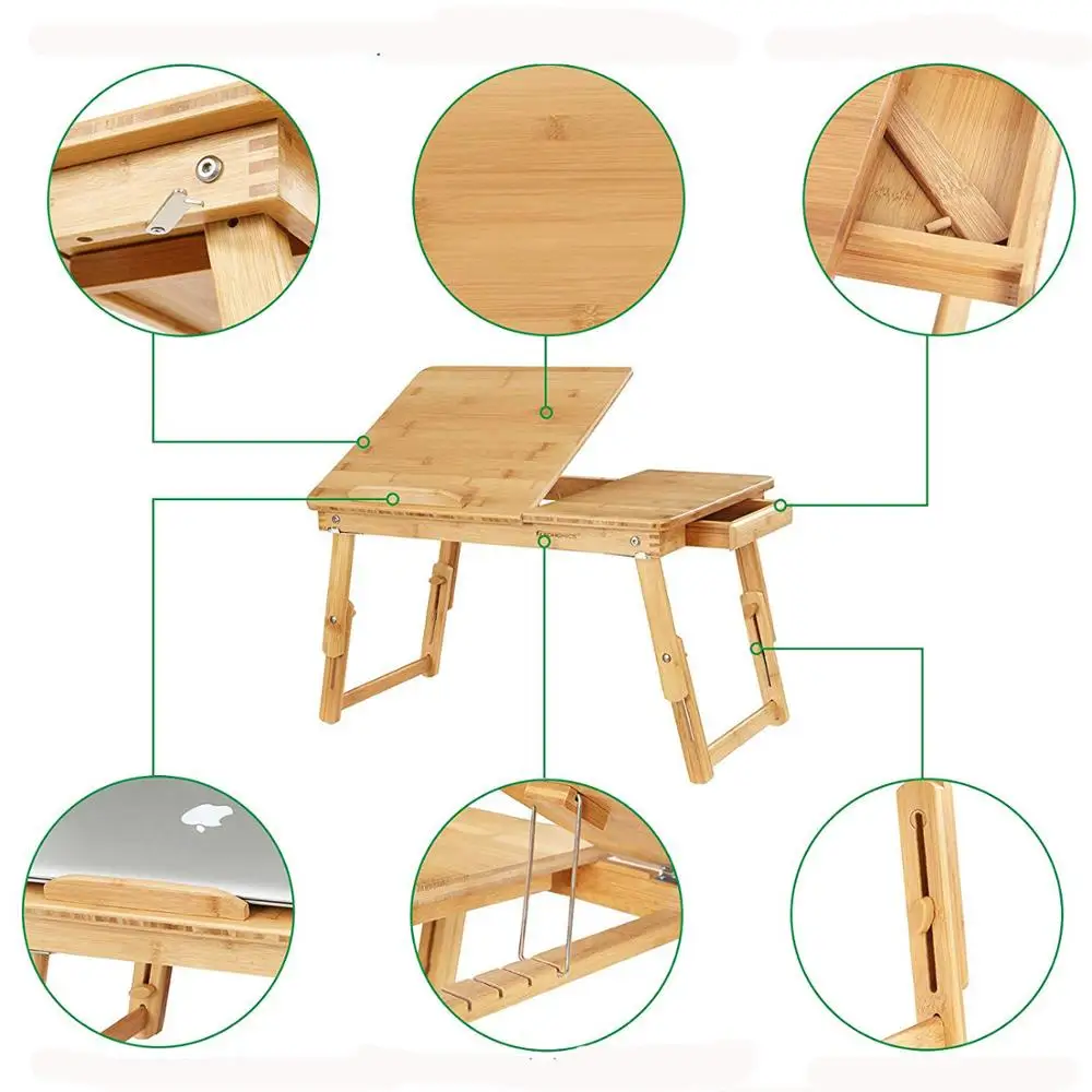 Многофункциональный стол для ноутбука, поднос для кровати, складной регулируемый стол для завтрака