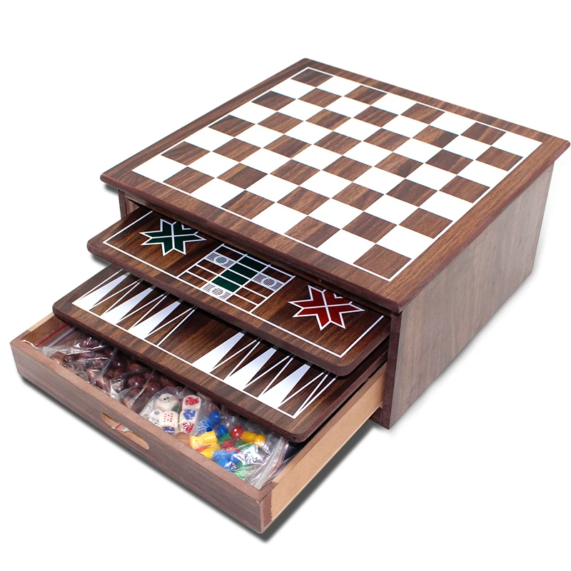 High Quality Pavilion Games Combo Game Table Set 10 in 1 Wooden Chess Game Set