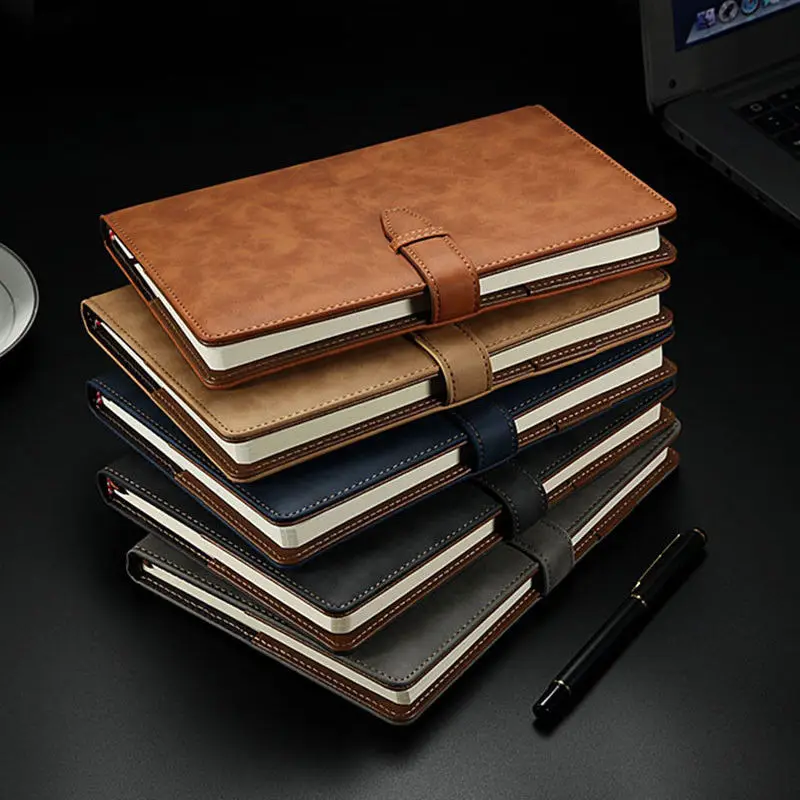 PU Cover Notebook A5 Refillable Planner Binder Inserts 6 Ring Black Journal  PU LeatherTravel Diary With Magnetic Buckle