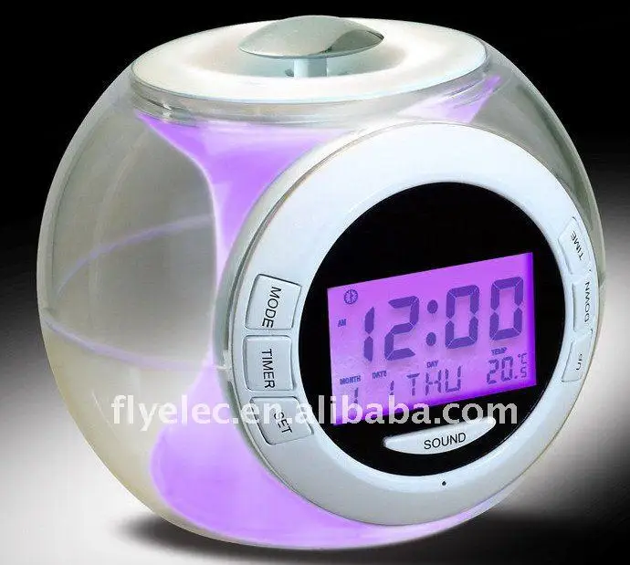 Novelty Transparent Colorful Change Lights Natural Animal Sounds Alarm Clock Battery Powered Cheap Price