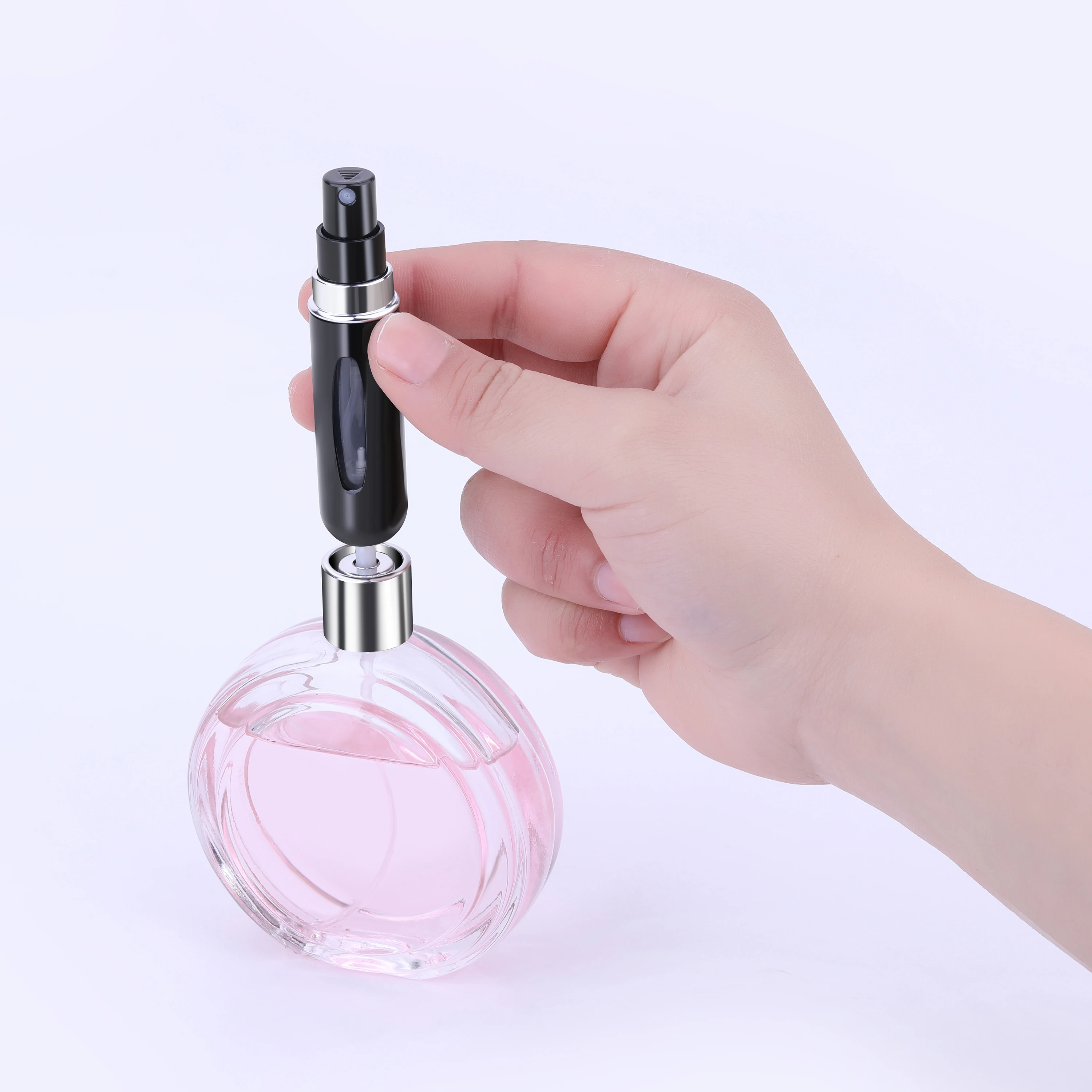 CHEAPEST 5ml Pocket Size Travel Refillable Aluminum Perfume Atomizer Spray Bottles for Perfume with Blister Card Packaging