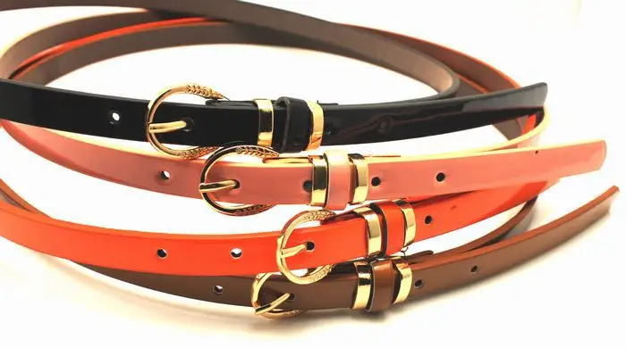 
 Handmade Band Lady Candy Color Thin Patent Leather Belt/Women Waist Strap  