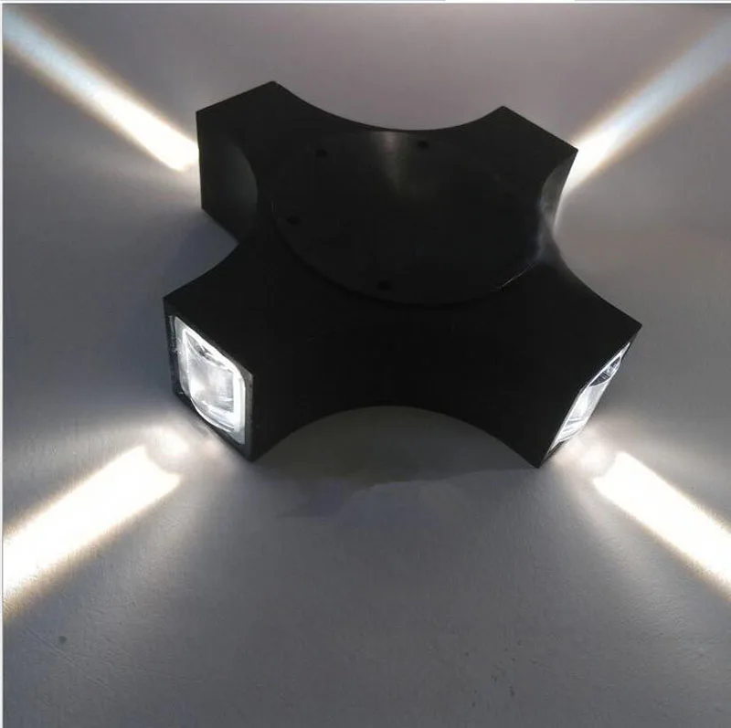 Новая светодиодная уличная настенная лампа 12 Вт Крест Звезда 4 боковое освещение водонепроницаемый IP65 для украшения сада