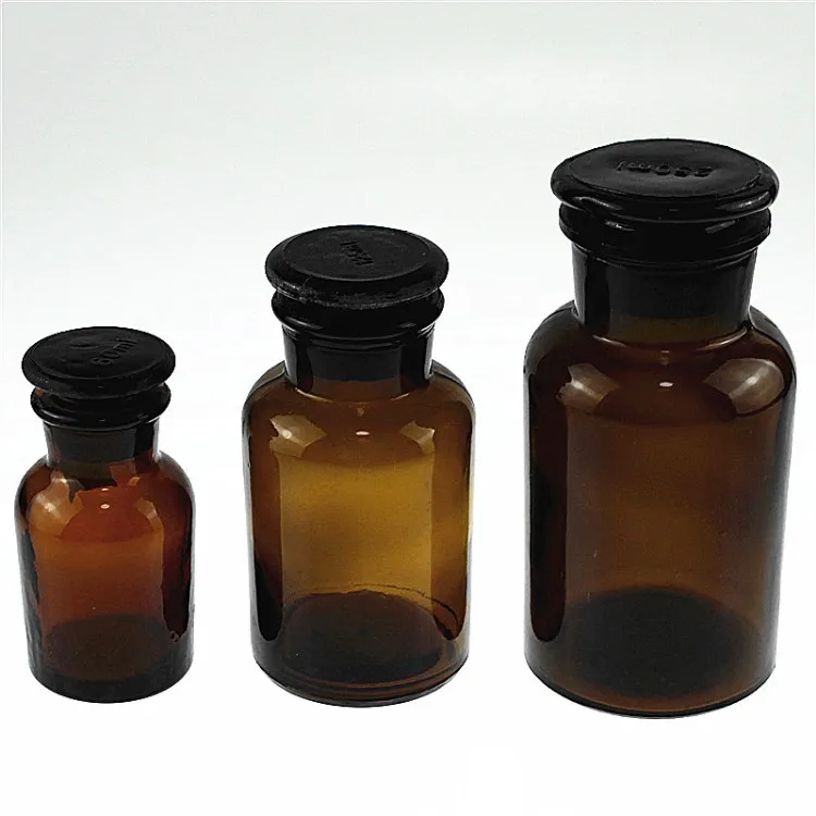60ml 125ml 250ml 500ml 1000ml Amber Reagent Glass Jar Apothecary Jar