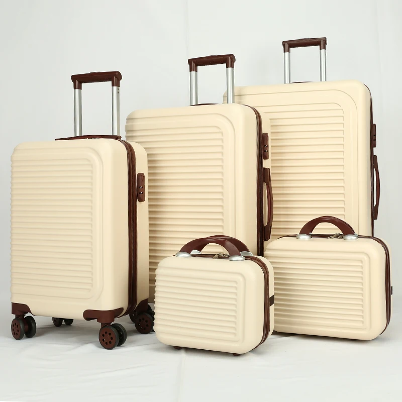 Коричневый жесткий Дорожный чемодан, 3 шт., 2 шт., ручной чемодан с замком TSA, Спиннер, 4 колеса, 5 шт., чемодан из АБС-пластика, комплект чемоданов на колесиках