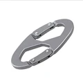 6pieces lot Outdoor Camping Equipment Survival Lock Aluminum Carabiner Ring Hooks Safety edc Keychain Ring Padlock