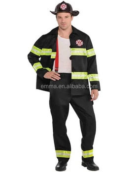 Adult Fireman Costume Firefighter Uniform Mens Fancy Dress Outfit New SA085