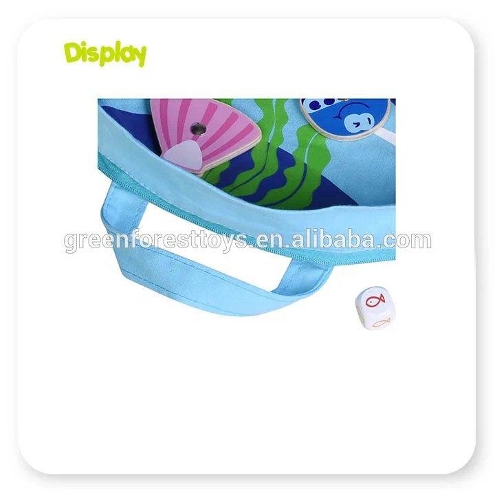 Детская игрушка для рыбалки деревянная Магнитная с сумкой хранения игра