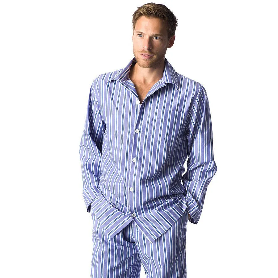 Men's Dark Blue And White Striped Adult Pyjamas,Adult Pyjamas,Blue Sat...
