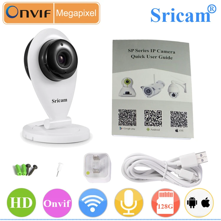Sricam SP009 one Softkey connection Wifi burglar alarm 720 P 128 G Record  two way Audio camera