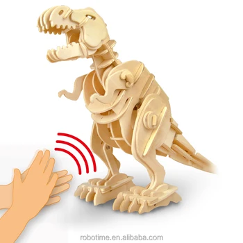 Robotime RT9110 Mammuth Wooden Dinosaur Kit - DIY Wood Model With Sensors & Sound, No Glue Needed