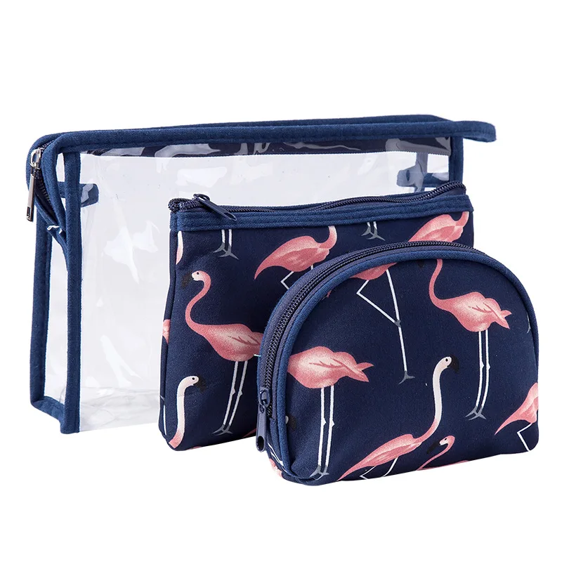 Makeup Bag Set for Women Cosmetic Bags 2PACK Small Makeup Mini Pouch for  Purse Gift for Her (Pink Flamingo)