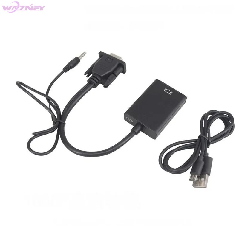VGA конвертер HDMI кабель адаптер с аудио выход 1080P переходник внутренней резьбой питание через порт USB для портативных ПК к