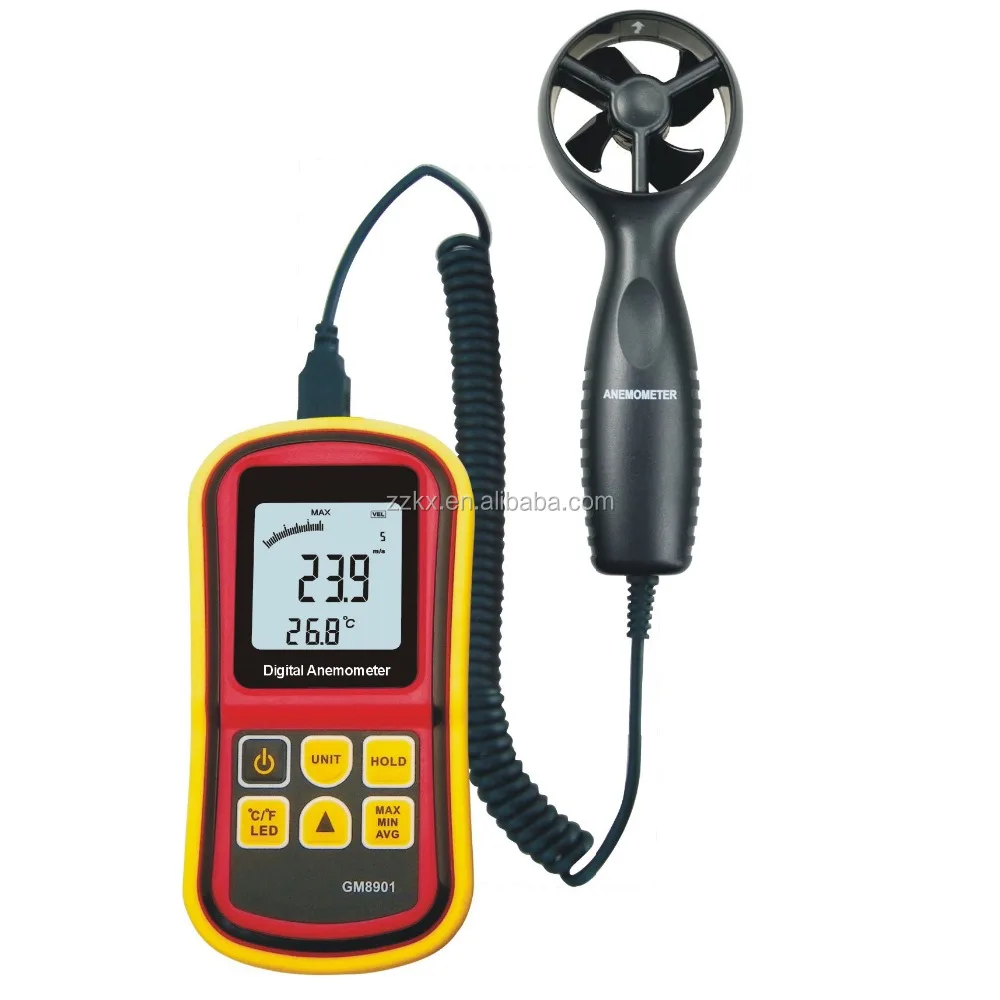 Portable Wind Speed Meters GM8901 Portable LCD Digital Anemometer Air Speed