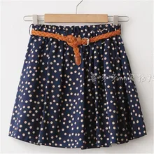 Letní sukně s různými motivy květin a hnědým páskem z Aliexpress